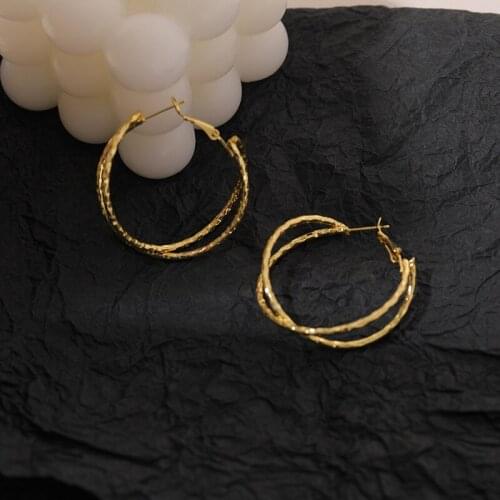 12pcs/lot Designer Metal Cross Temperament Personality All-match Silver Pin Hoop Earrings for Women Jewelry