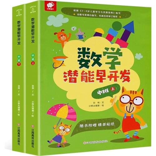 2 Books Logic Thinking Concentration Attention Brains Training Game Maths Series Game Chinese Book Kids baby early eduation book