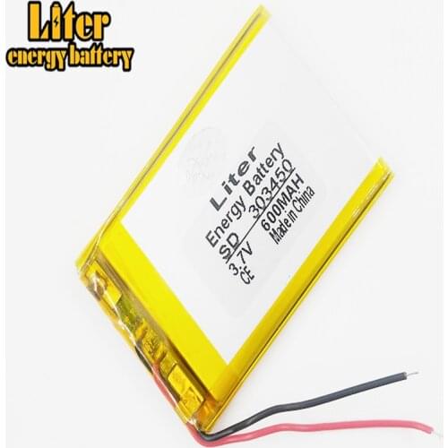 3.7V,600mAH 303450 303550 polymer lithium ion / Li-ion Rechargeable battery for dvr,GPS,mp3,mp4,E-book, LED light,speaker
