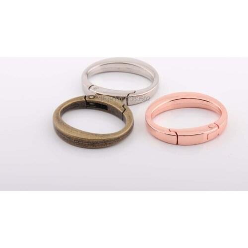 3pcs /lot 35mm oval Ring clip buckles spring buckles hook adjustable ring for bag carabiner
