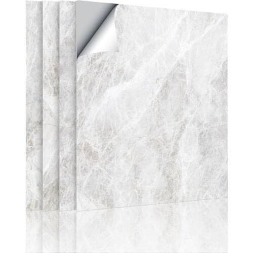 4pcs/set Marble Wall Sticker 12.8*12.8inch Backsplash Square Marble Stone Aluminum PVC Wall Stick on Home Kitchen Bathroom