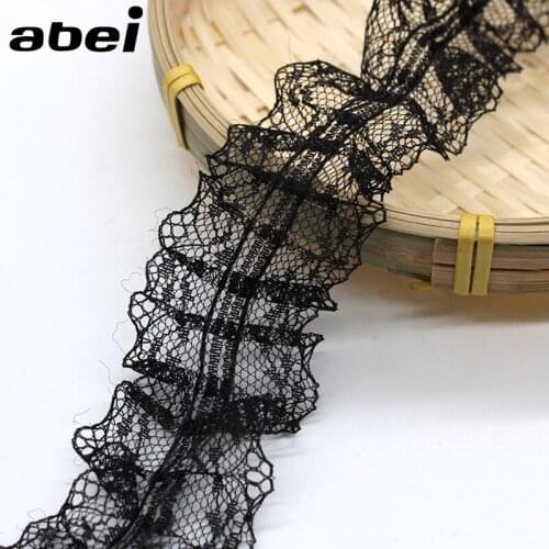 5yards/lot 3cm Black Lace Ribbon Braided polyester lace trims for dress edge wrapping DIY patchwork Handmade Craft Decoration
