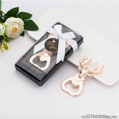 50 Pcs Deer Bottle Opener Gold Stag Antler beer Bottle Openers Wedding Gifts Birthday Party Favors Giveaways for Guests