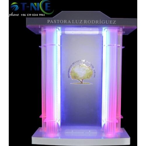 AKLIKE 2021 Acrylic Plexiglass Podium Pulpit Lectern Clear Lucite With Slant Large Reading Surface Furniture Displays Tabletop