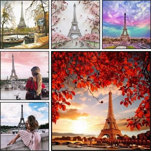 Diamond Embroidery Paris Tower Full Square / Round Diamond Painting Crystal Mosaic Picture of Rhinestones Wall Art Home Decor