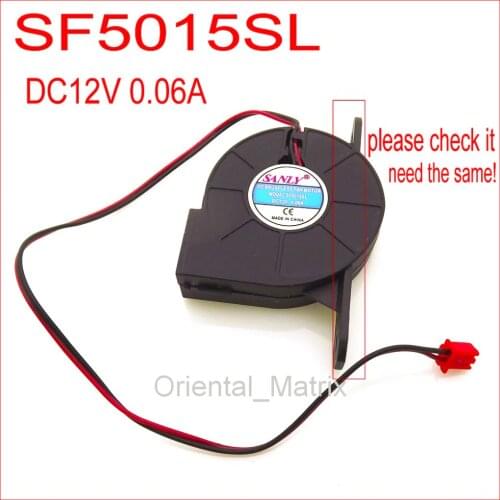 Free Shipping SF5015SL 12V 0.06A 50*50*15mm 2Pin For Ultra Quiet Humidifier Turbo Cooling Fan
