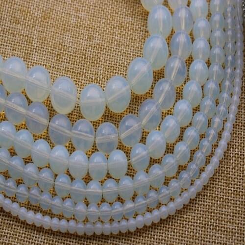 Natural Stone White Opal Beads Opalite Quartz 4/6/8/10/12MM Fit Diy Make Up Charms Beading Beads For Jewelry Making Accessories