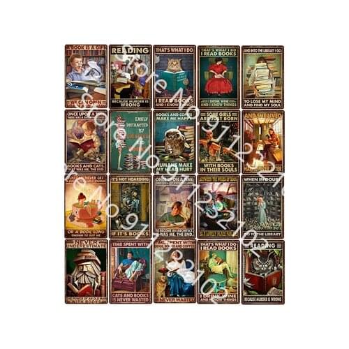 Read Books Tin Sign Some Girls Are Just Born with A Book In Their Souls Signs Home Cave Wall Art Iron Plaque Wall Decor