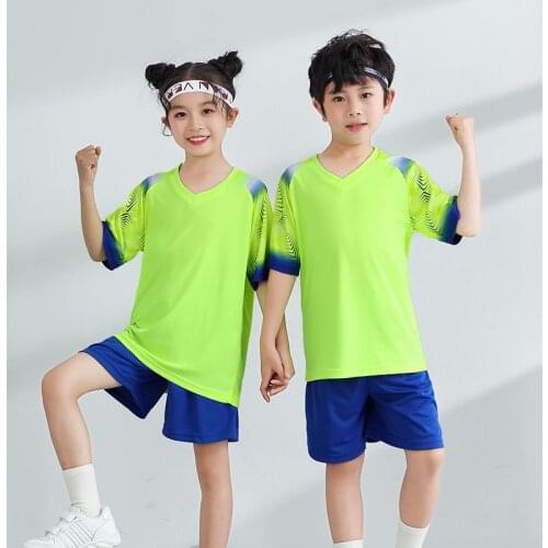 Kids short sleeve pink soccer jersey set red adult football uniform boys green man soccer shirt customized name DIY number