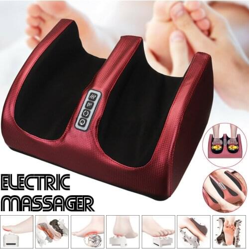 Electric Heating Foot Body Massager Relaxation Kneading Shiatsu Roller Vibrator Machine Reflexology Calf Leg Pain Relief Relax
