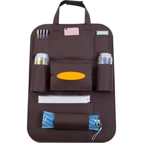 Faux Leather Auto Car Seat Back Storage Bag Multi-Pocket Pouch Tidying Organizer Auto parts