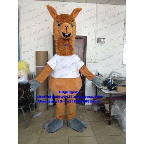 Brown Alpaca Llama Alpacos Yamma Lama Mascot Costume Adult Cartoon Character Company Kick-off Preschool Education zx1936