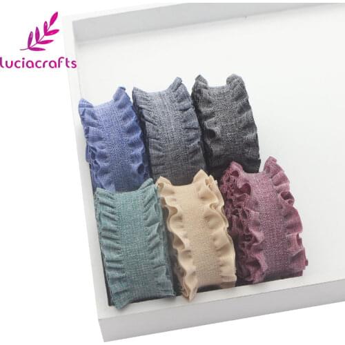 Lucia crafts 2/6yards/lot 25mm Elastic Ribbons Band Roll Trim Lace DIY Headdress Garment Sewing Accessories N0602