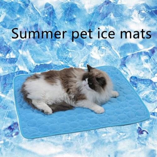 Summer Cat Dog Mat Ice Pad 100*70CM Large Size Ice Silk Cool Pet Beds Sofa Cushion Fit All Pet Puppy Cat Summer Cooling Mat