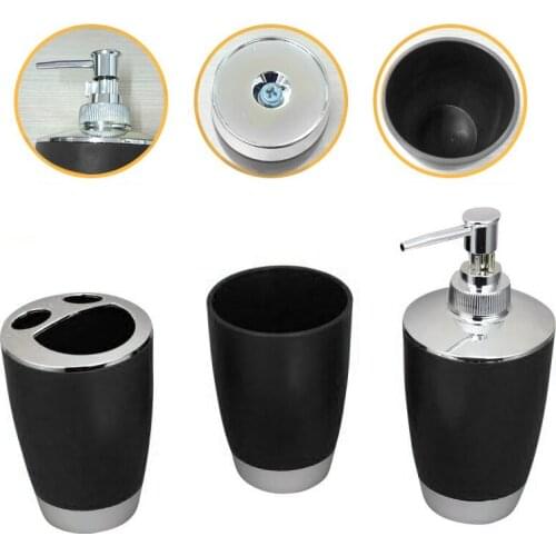 4Pcs/Set Bathroom Suit Set Bathing Accessories Goods Includes Soap Box Cup Toothbrush Holder Soap Dispenser Soap Dish Set