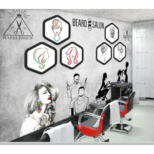 Papel De Parede industrial style cement wall beauty salon barber shop BAR background wall 3d wallpaper bedroom wall decor mural