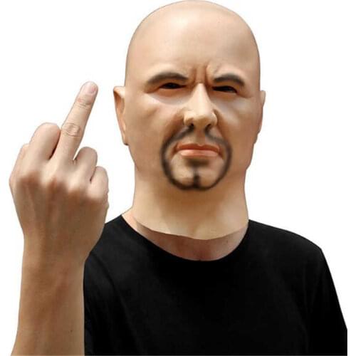 New Scary Realistic Latex Mask Black Male Man Disguise Goatee Beard Mask Halloween Cosplay Masquerade Prop Costumes Accessory