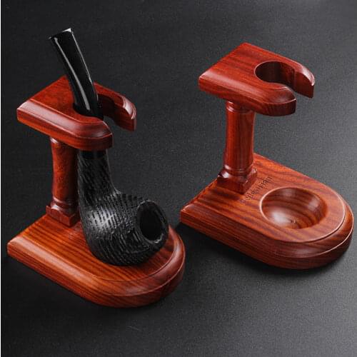 New 1pcs Romanesque Smoking Pipe Stand Pipe Rack Holder Natural Rosewood Tobacco Pipe (Holds One Pipe) Smoking Accessories