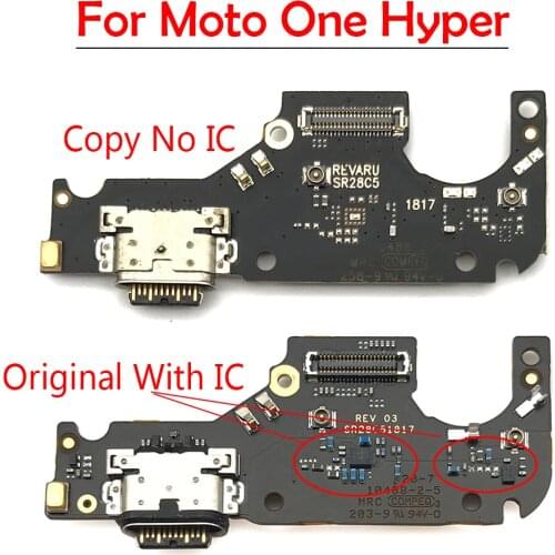 Original For Motorola Moto One Hyper USB Connector Charger Board Charging Dock Port Flex Cable Replacement Parts