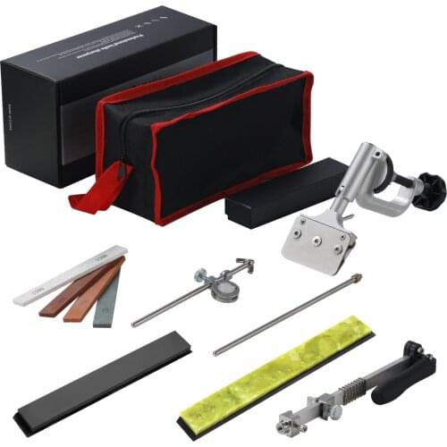 Professional Kitchen Knife Sharpener Set Pro RX-008 360° Rotation Flip Fixed-Angle Slicker Edge Sharpener With 6 Whetstones