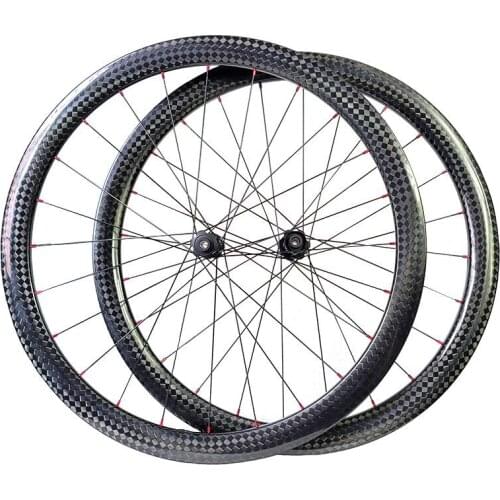 Light 1324g 700c 42mm Asymmetric Tubeless tapeless road disc wheelset UD 3K 12K DT240 straight pull 24H HG XDR road race bicycle