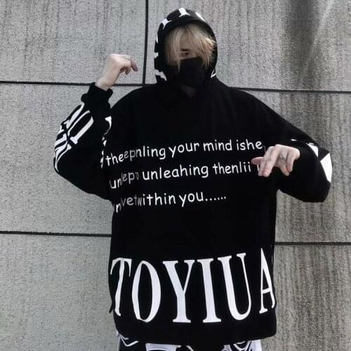 New Spring Autumn Mens Hoodies Harajuku Fashion Japan Streetwear Sweatshirt Men Casual Men Clothing Print Alphabet Hoodies Men