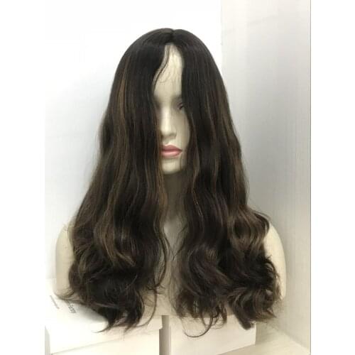 Tsingtaowigs Custom made European virgin hair unprocessed hair 22inch wavy jewish wig Best Sheitels wigs free shipping