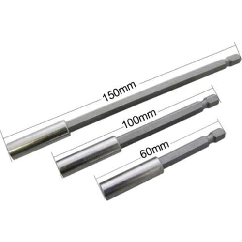 60/100/150mm EXTENSION Bar Drill Driver MAGNETIC BIT HOLDER 1/4 Hex Shank 3x