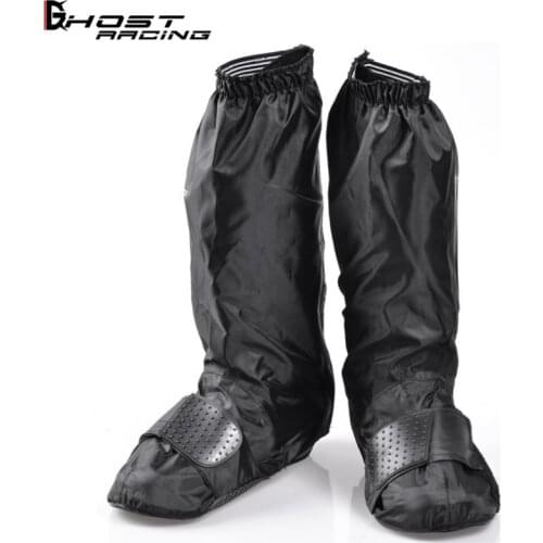 Ghost Racing Waterproof Motorcycle Bike Shoes Covers Reusable Anti-Slip Rain Shoes Overshoes Gear Zipped Motorcycle Boots Cover