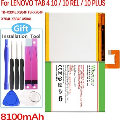 Wisecoco L16D2P31 Battery For LENOVO TAB 4 10 / 10 REL / 10 PLUS TB-X304L X304F TB-X704F X704L CellPhone In Stock High Quality