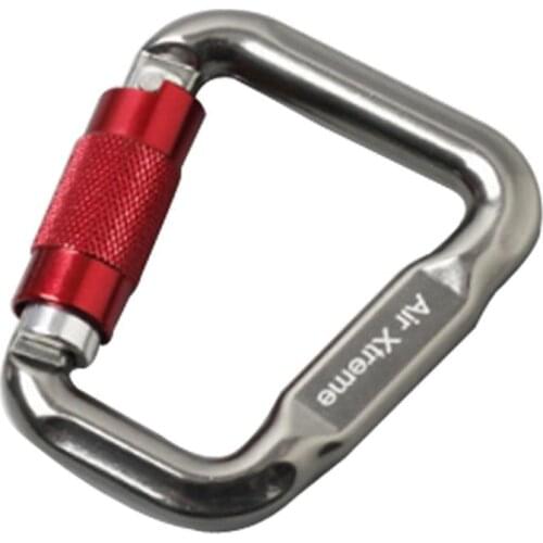 1 PC yoga Accessories 28KN Professional Safety Lock D-Type Carabiner Rock Climbing Buckle Equipment for yoga hammock