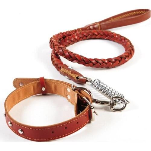 1pcs large dogs training collar leash set products big dogs high grade collars lead suit supplies pet accessory