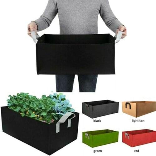 1pcs Flower Grow Bag Vegetable Planting Growing Bag Fabric Raised Garden Bed Square Garden Planter Pot With Handle