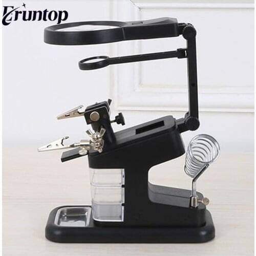 1PCS Welding Magnifying Glass LED Light 3X 4.5X Lens Auxiliary Clip Loupe Magnifier Third Hand Soldering Stand Repair Tool