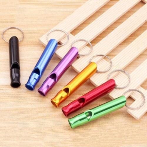 10pcs/set Camping Hiking Survival Whistle With Keychain Mini Aluminum Emergency Whistle Outdoor Tools Train Whistle wholesale