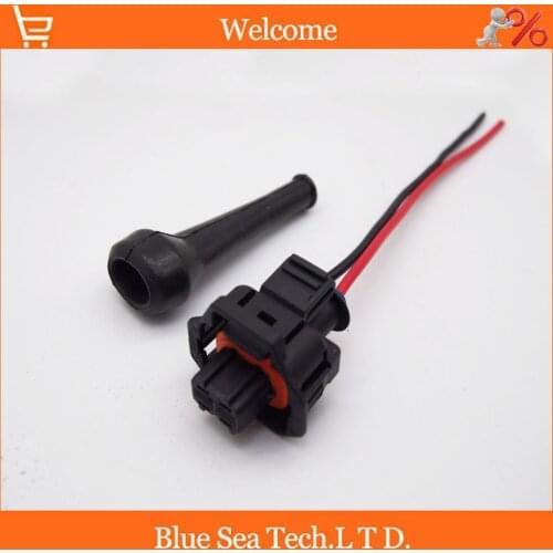 2Pin female Oil/Fuel spray nozzle plug with cable/sheath,diesel common rail/crankshaft sensor plug for BOSCH car