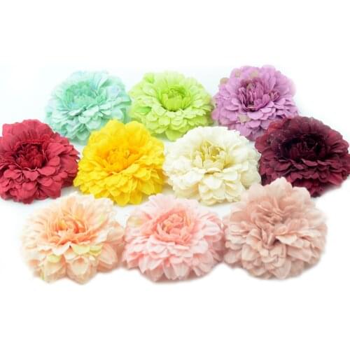 5pcs/lot 7cm Chrysanthemum Artificial Silk Dahlia Daisy Flower Heads For Home Wedding Decoration Handmade DIY Fake Flowers