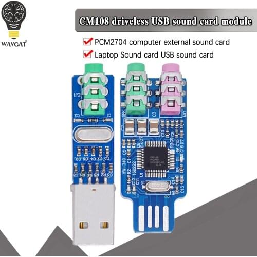 5V Mini PCM2704 CM108 USB DAC HIFI USB Sound Card USB Power DAC Decoder Board Module For Arduino Raspberry Pi 16 Bits