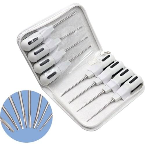 8pcs Dental Extracting Apical Root Elevator Stainless Steel Surgical Luxating Lift Elevator Plastic Handle Dental Instruments