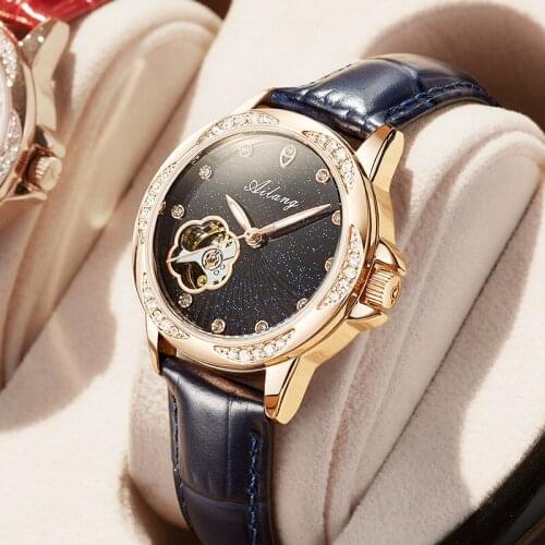 Ailang watches ladies top ten mechanical watches hollow diamond-studded 2021 new sky full of stars and sky watches female