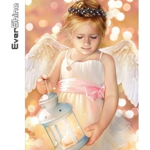 Evershine Diamond Painting Girl Cross Stitch Kit Sale Diamond Embroidery Angel Rhinestone Mosaic Kid Home Decoration