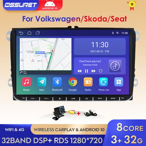 Car DVD player For Seat Altea Leon Toledo volkswagen Passat Skoda Series GPS stereo audio navigation,Android 10 2 DIN Redio
