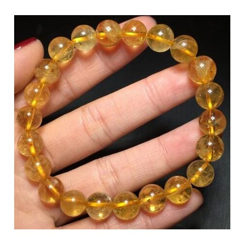 Free shipping 8-9mm Natural Yellow Quartz Crystal Beads Bracelet AAA