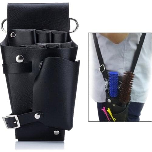 Hair Scissor Bag Clips Comb Case Hairdressing Barber Hair Scissor Holster Pouch Holder tool Salon Waist pack Belt PU Leather Bag