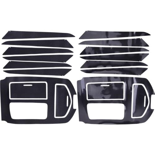 1 Set Carbon Fiber Black Style Door Panel Gear Shift Box Cover Trim Sticker PVC Fit for Maserati Ghibli 2014 2015 2016 2017