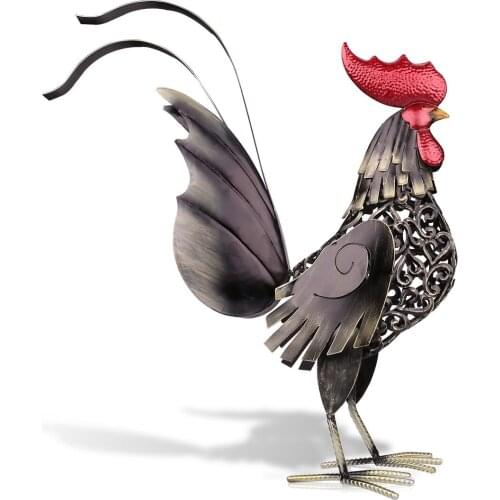 BLACK IRON ROOSTER METAL SCULPTRUE IRON SCULPTURE ABSTRACT CRAFTING HOME FURNISHING ARTICLES DECORATION ART