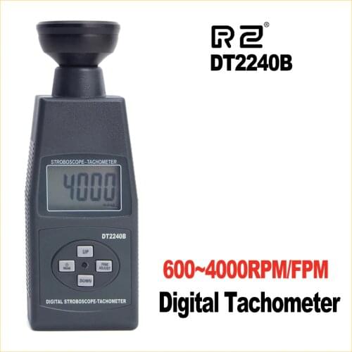 Digital LCD Tachometer Non-Contact Flash Stroboscope Photoelectric Revolution Meter Speedometer Tester 60~19999RPM DT2239B