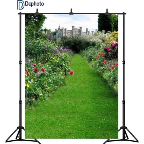 DePhoto Background for Baby Photo Studio Children Wedding Castles Garden scenery Photographic Backdrop for Photo Shooting