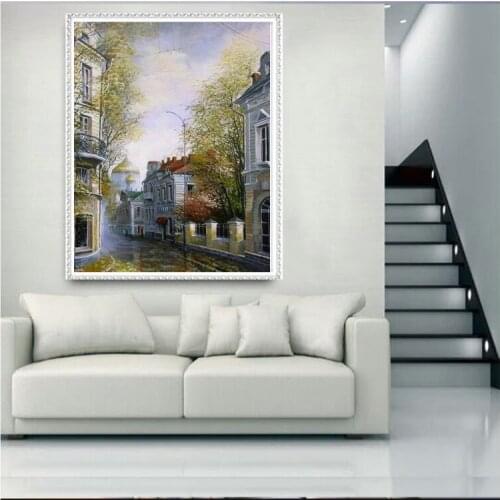 Diy Diamond Painting Resin square full diamond Decorative embroidery mosaic scenery city picture cross stitch needlework FG1130