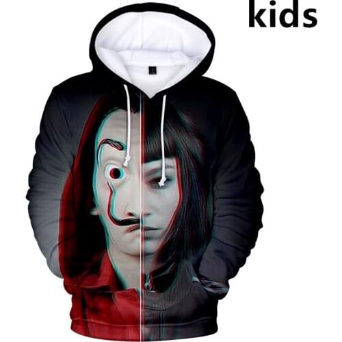3 To 14 Years Kids Hoodies House of Paper La Casa De Papel Hoodie Sweatshirt Boys Girls Money Heist Jacket Coat Children Clothes